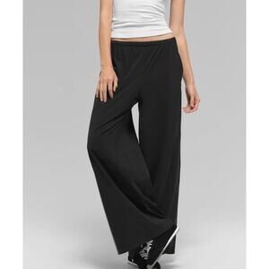 Alo Breezy Wide Leg High Rise Pants Black XS